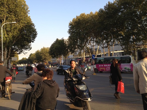 crossing the street in Luoyang