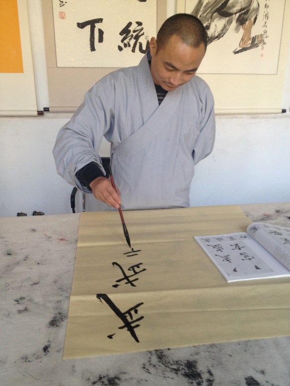 a calligraphy lesson