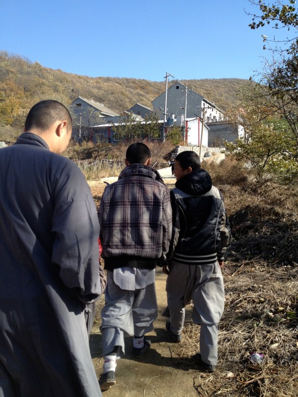 walking home after training